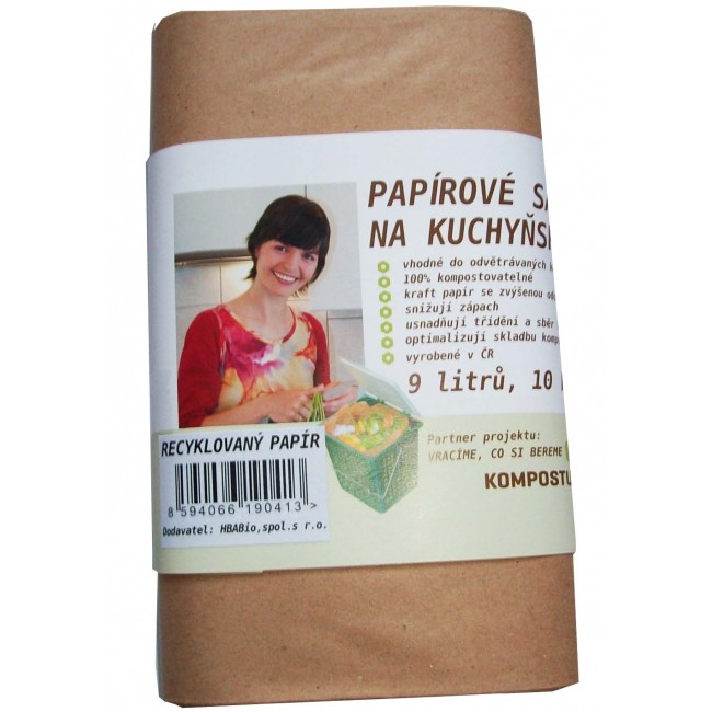 Kompostovatelné sáčky z recyklovaného papíru (9 llitrů)