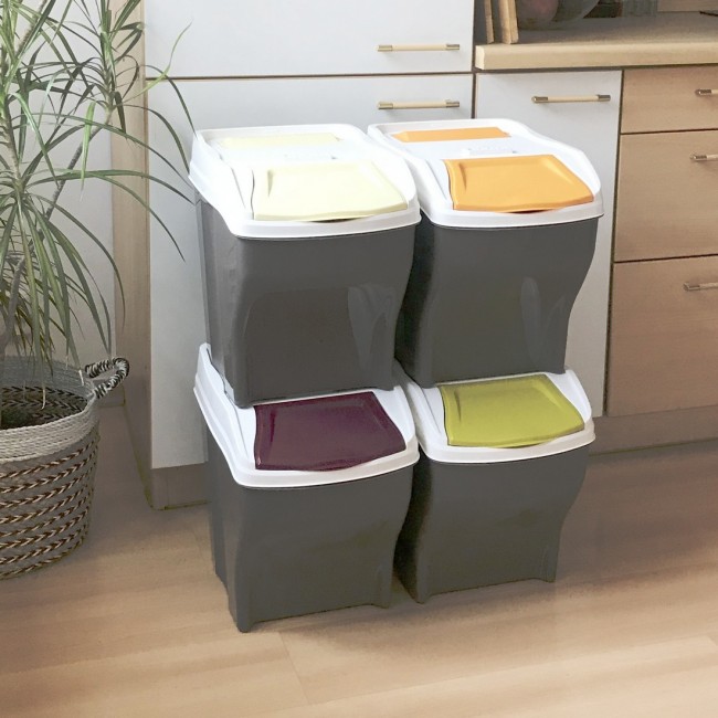 Koš Poker PLUS Sestava na třídění odpadu, 4 × 27 l