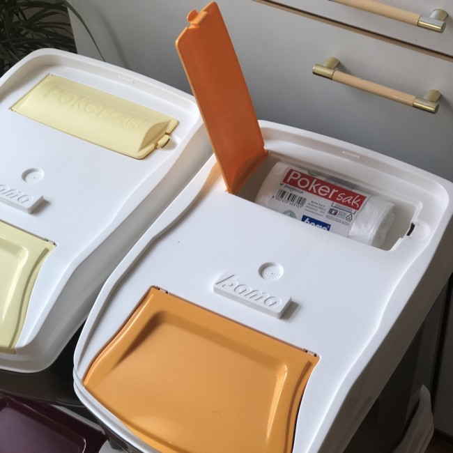 Koš Poker PLUS Sestava na třídění odpadu, 4 × 27 l